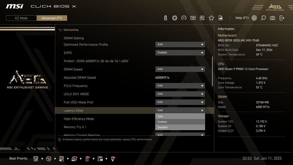 MSI Overclocking LatencyKiller