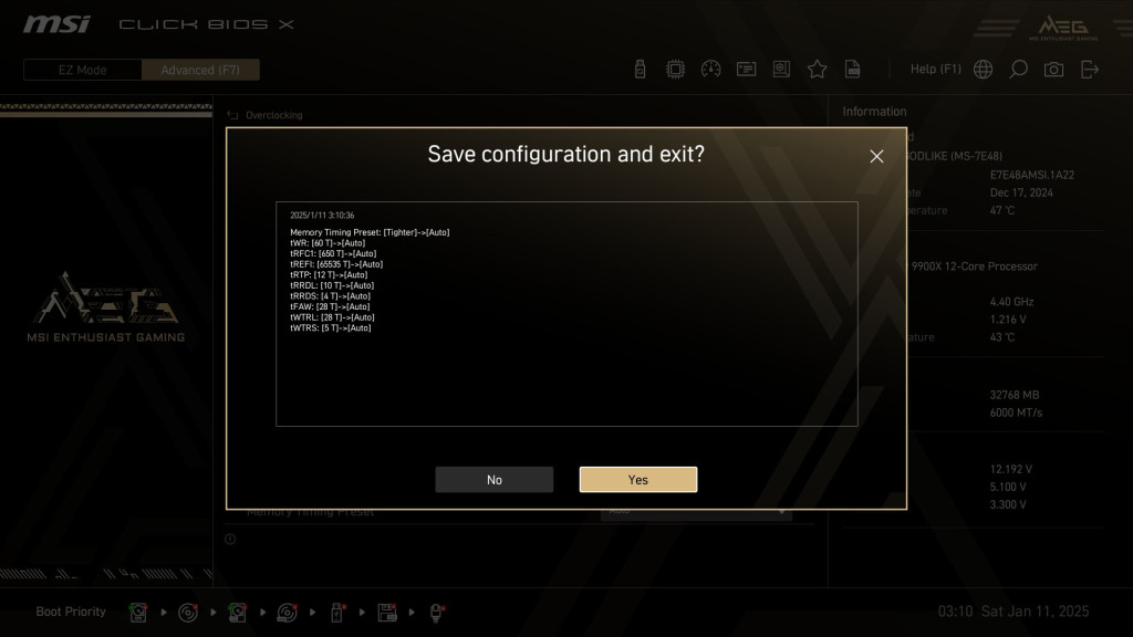 MSI Overclocking RAM