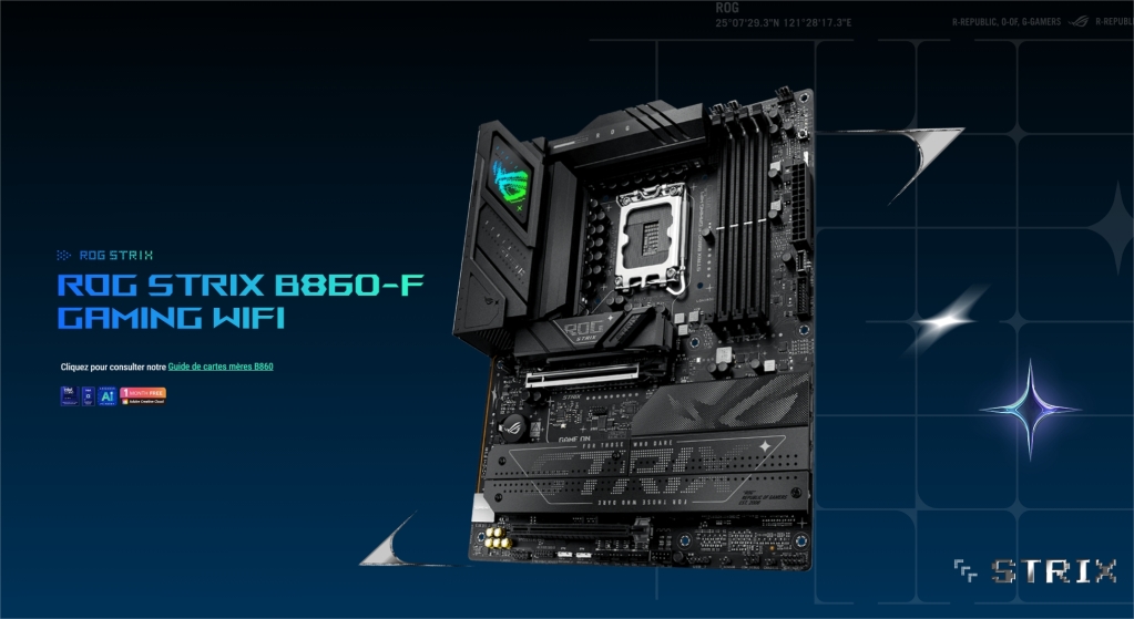 ASUS Présente les Cartes Mères B860 : Accessibilité et Modernité 2 ROG STRIX B860 F GAMING WIFI