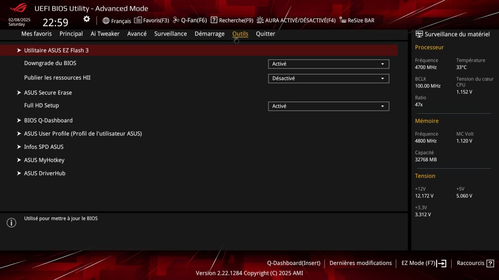 Bios rog strix b850 f 03