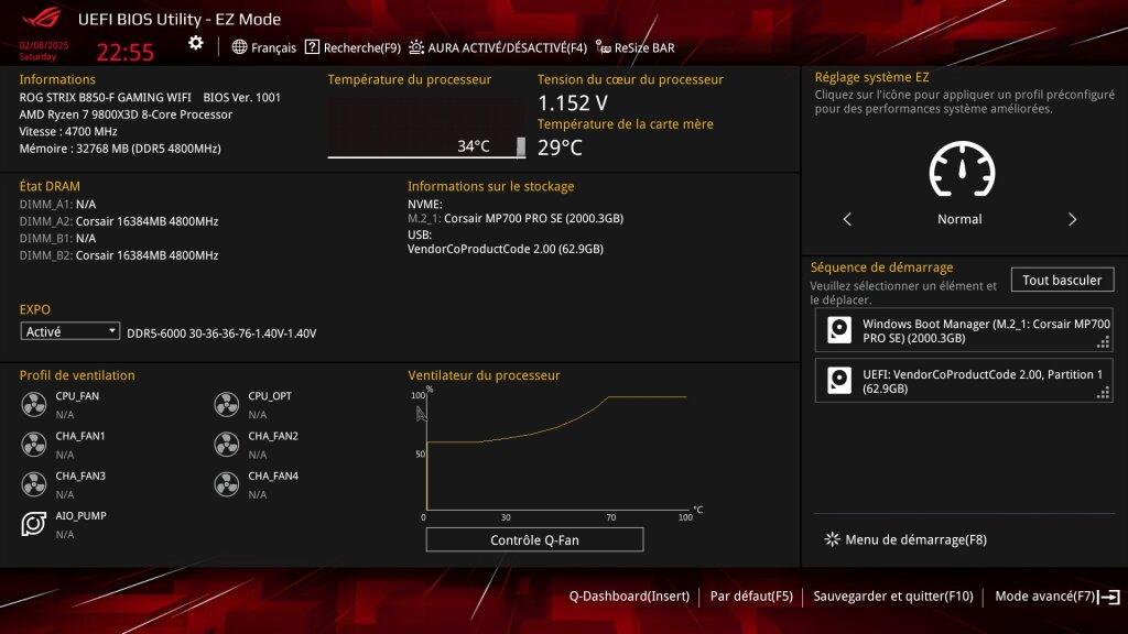 Bios rog strix b850 f 16