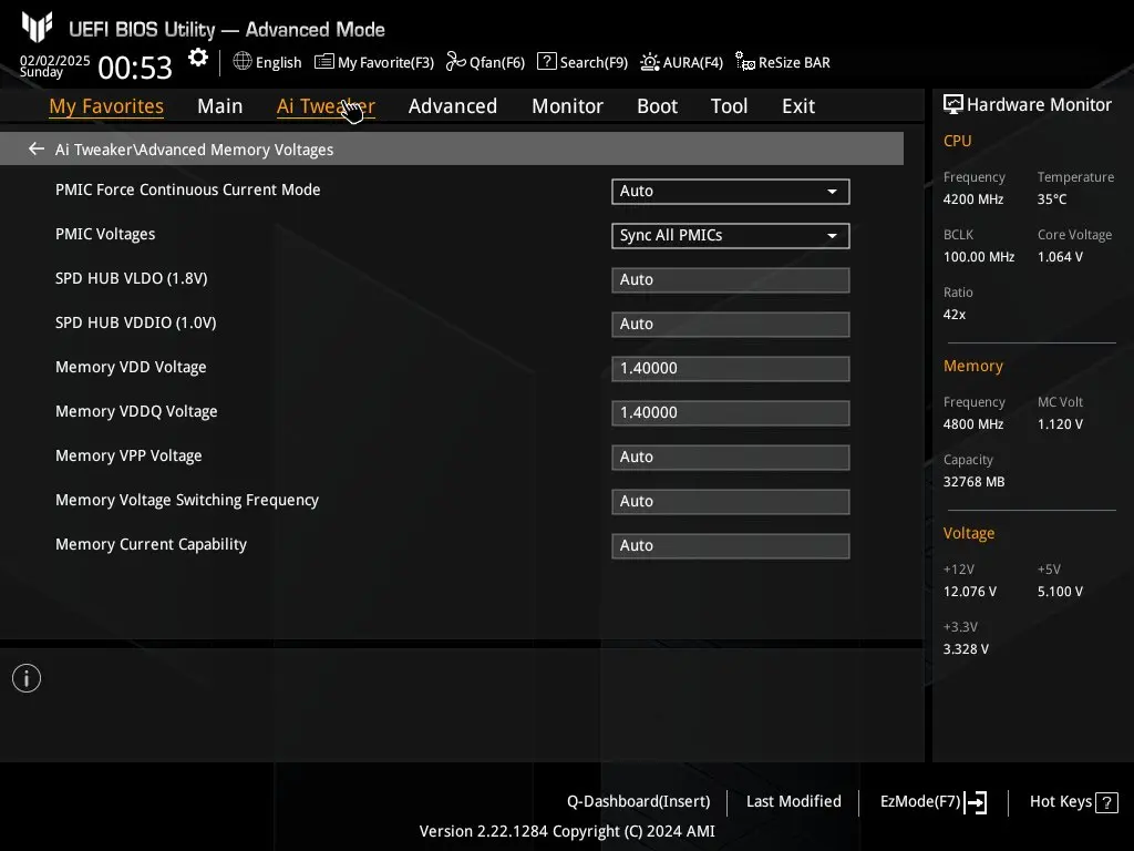 Bios tuf gaming b850 plus 12