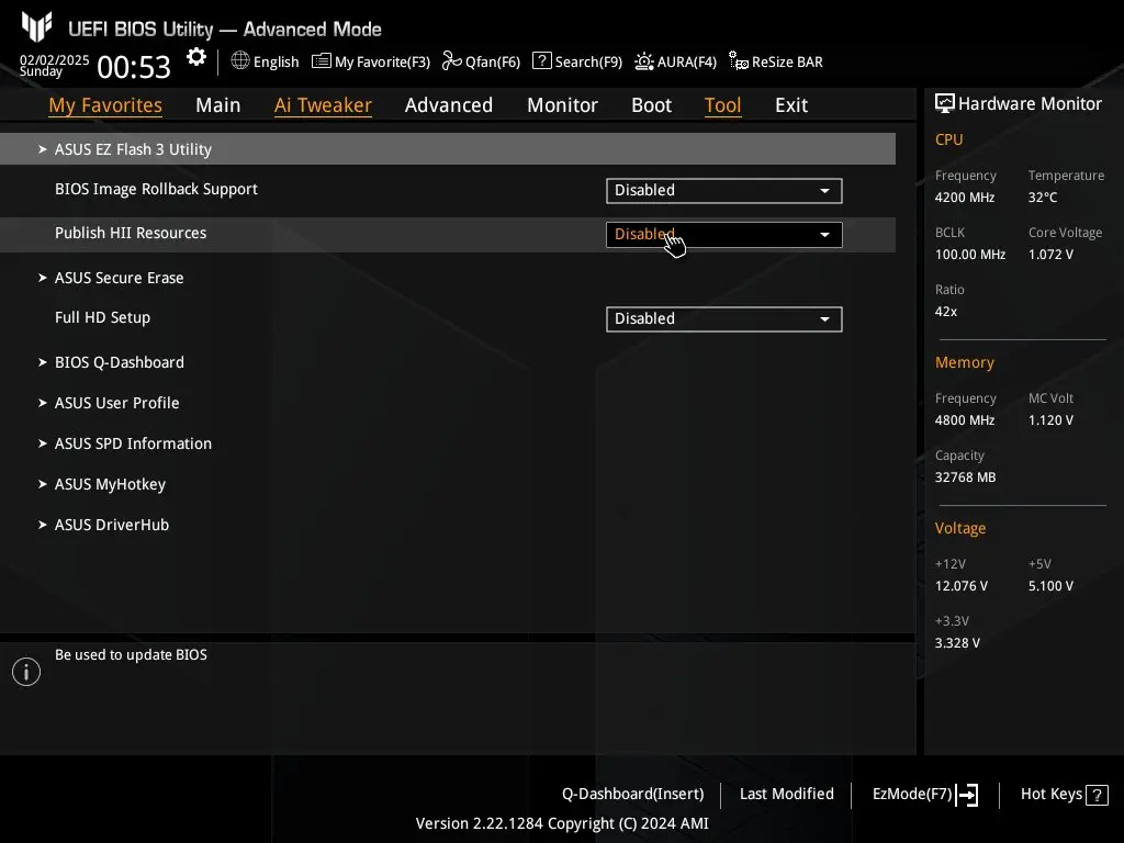 Bios tuf gaming b850 plus 17
