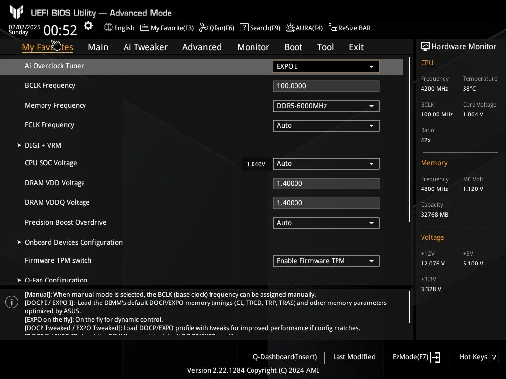 Bios tuf gaming b850 plus 5