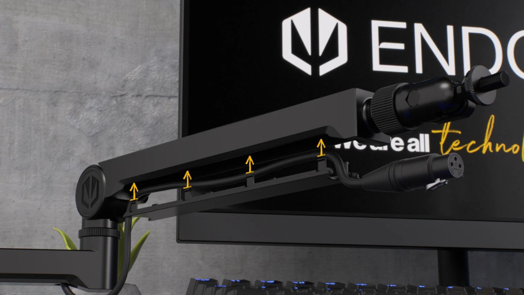 ENDORFY élargit sa gamme de produits avec la série de bras de microphone à profil bas 5 ENDORFY Broadcast Low Profile Boom Arm cache câble