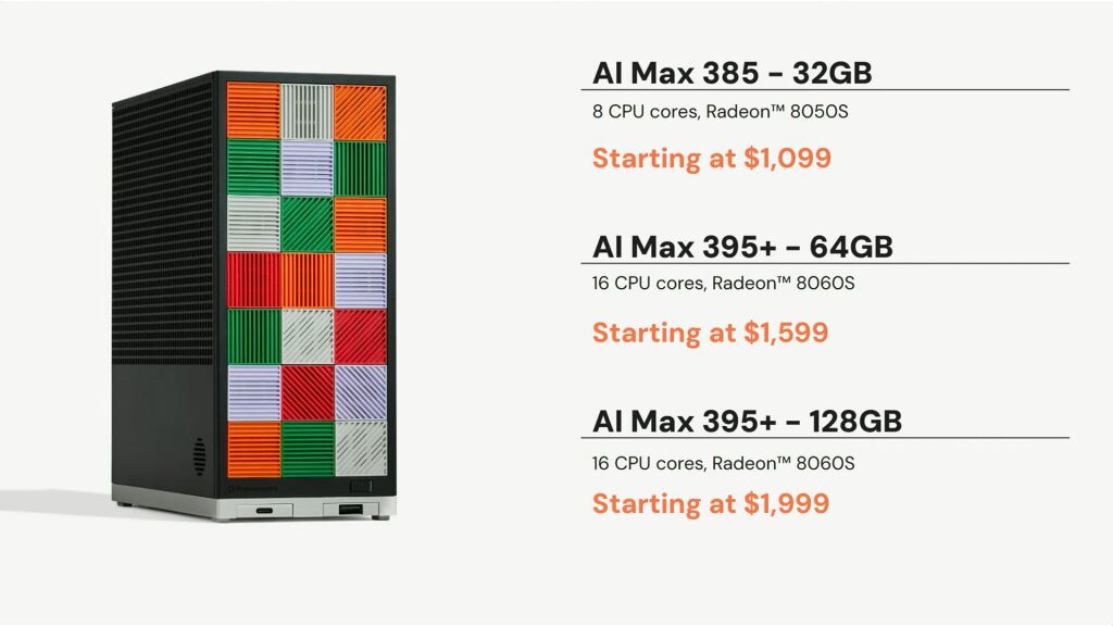 Framework lance un mini-PC puissant et modulaire avec CPU AMD Ryzen AI MAX+ 395 Strix Halo 3 FRAMEWORK DESKTOP STRIX HALO 6