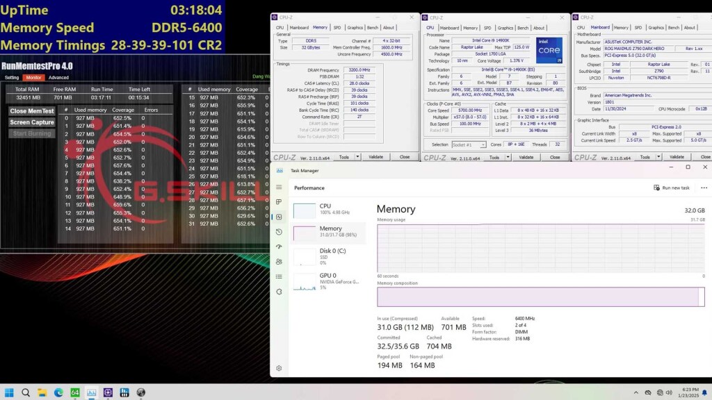 G.SKILL annonce les kits de mémoire DDR5-6800 CL32 2x48 GB et DDR5-6400 CL28 2x16 GB 5 G.SKILL DDR5 6400 1