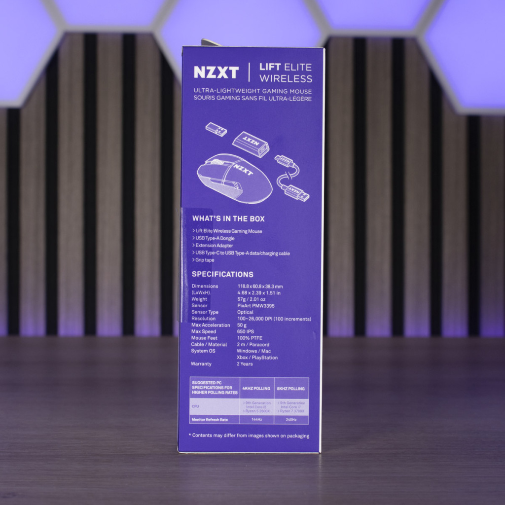 NZXT Lift ELITE Wireless emballage petit côté