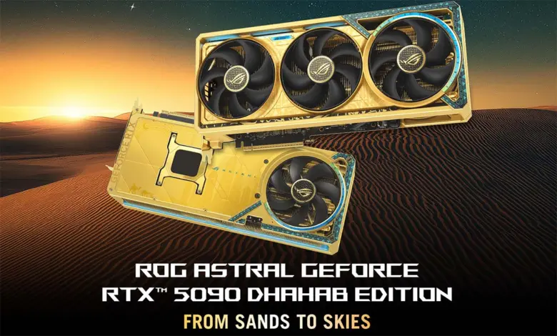 ASUS dévoile la ROG Astral GeForce RTX 5090 Dhahab Édition "Gold" : Une carte graphique aux allures luxueuses 1 ROG Astral GeForce RTX 5090 Dhahab OC Edition