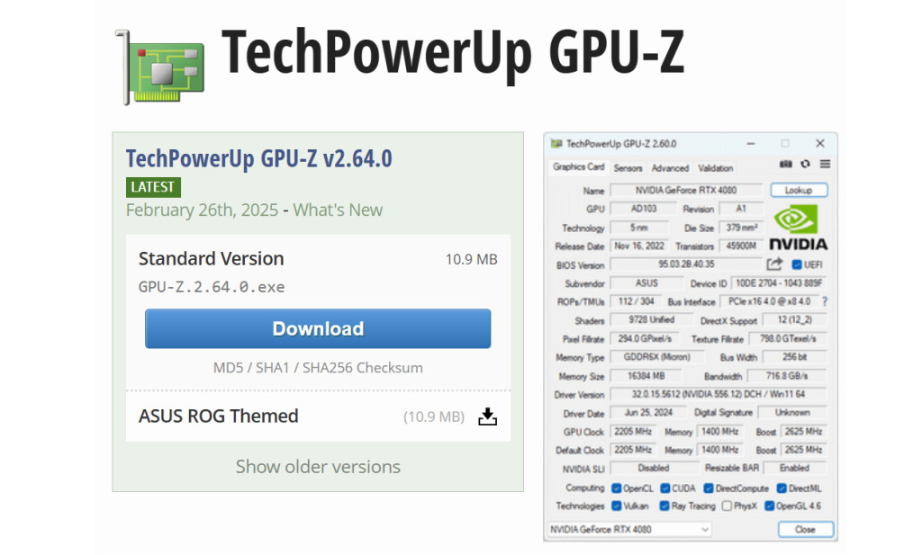 Mise à jour GPU-Z 2.64.0 : Support RTX 5070 et optimisations RTX 50 et RX 9070. 2 TechPowerUp GPU-Z v2.64.0