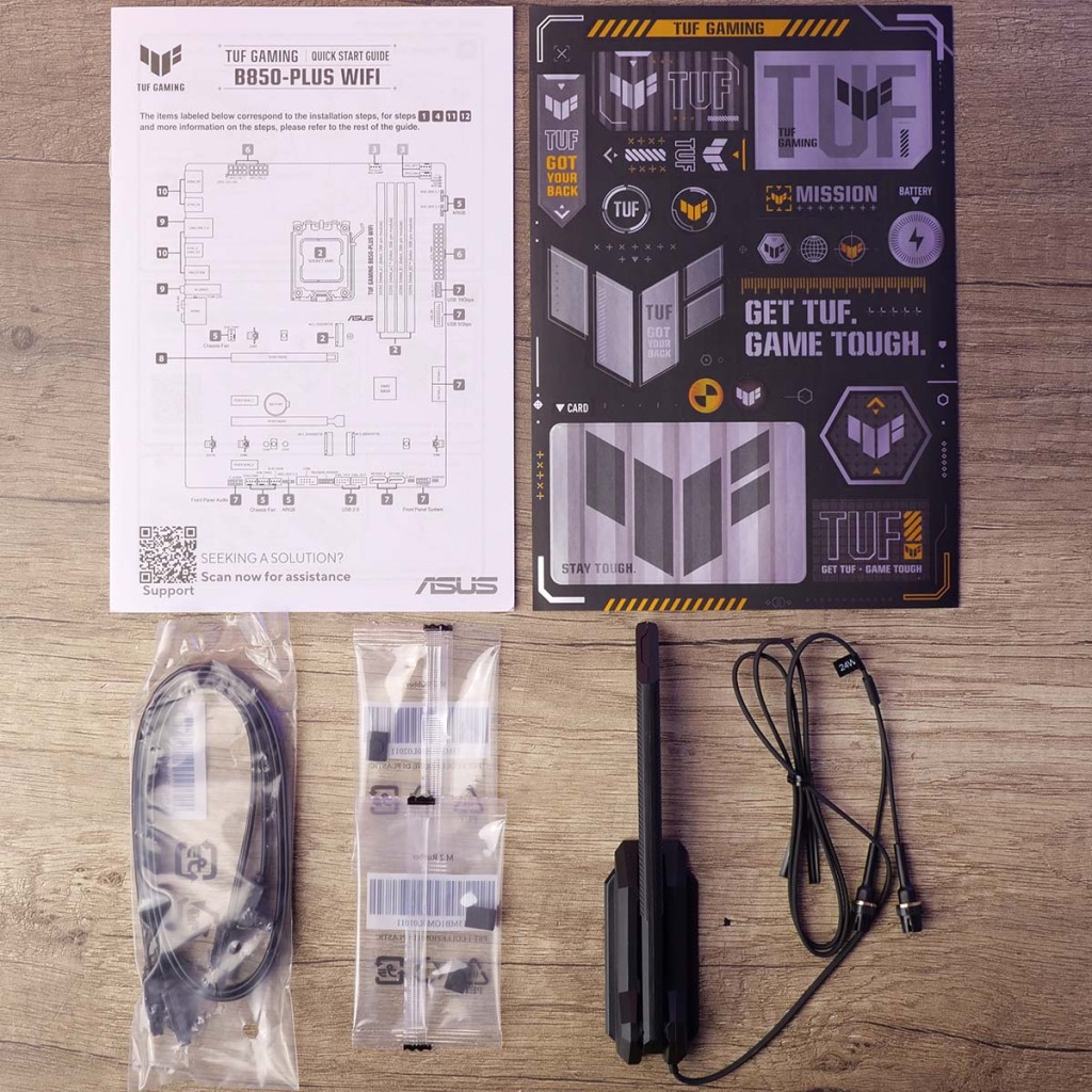 asus tuf gaming b850 plus wifi unboxing bundle