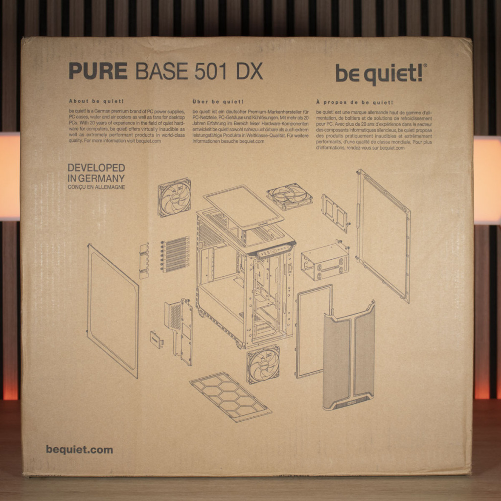 be quiet! Pure Base 501 DX emballage face avant