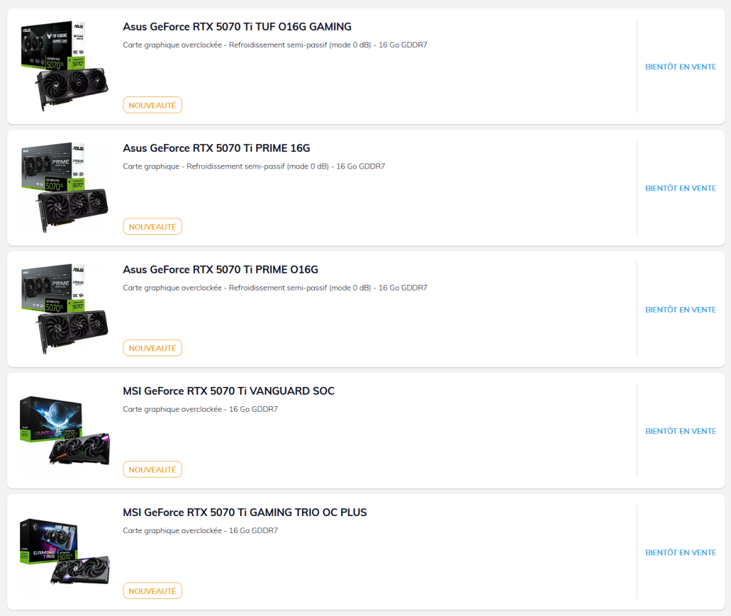 La RTX 5070 Ti arrive le 20 février et c'est MSI qui le dit 3 image
