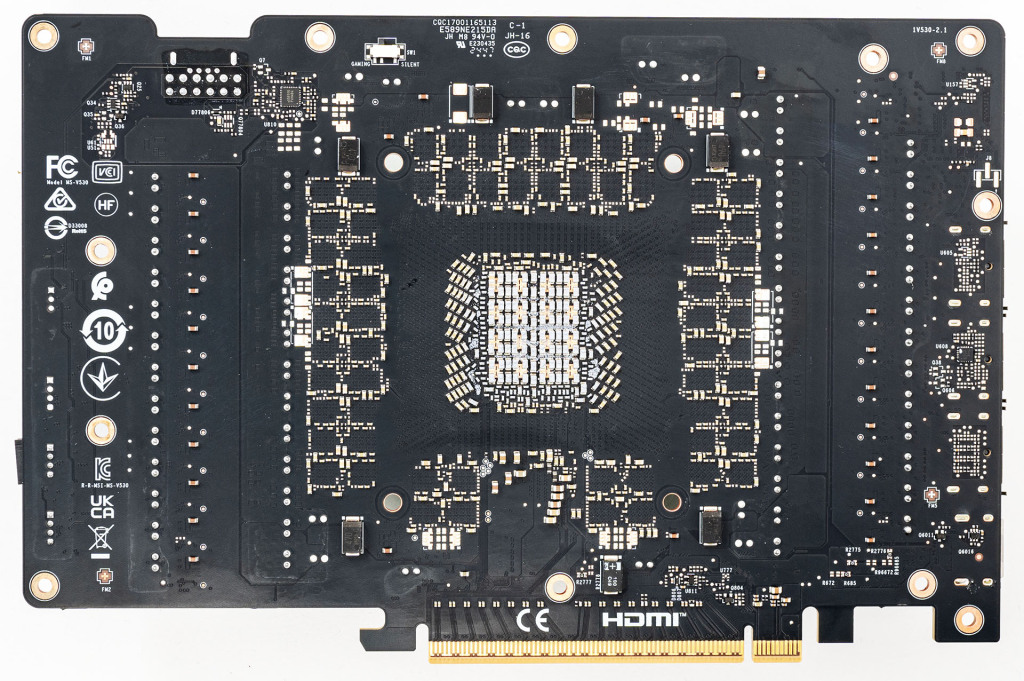msi geforce rtx 5090 32g suprim liquid soc pcb back
