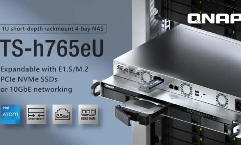 QNAP TS-h765eU, un NAS en rack de faible profondeur pour les environnements à espace restreint 1 nas rackable qnap ts h765eu