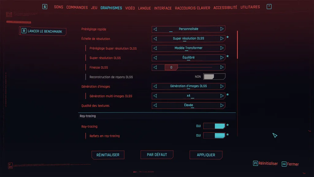 tuf gaming rtx 5080 oc settings cyberpunk 2077 dlss 4 mfg 4x