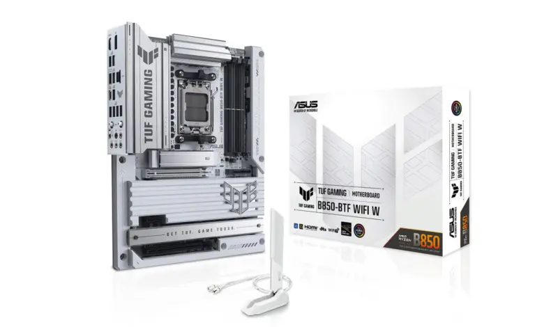 ASUS TUF Gaming B850-BTF WIFI W : première carte mère AMD BTF 1 Carte ASUS BTF Couv
