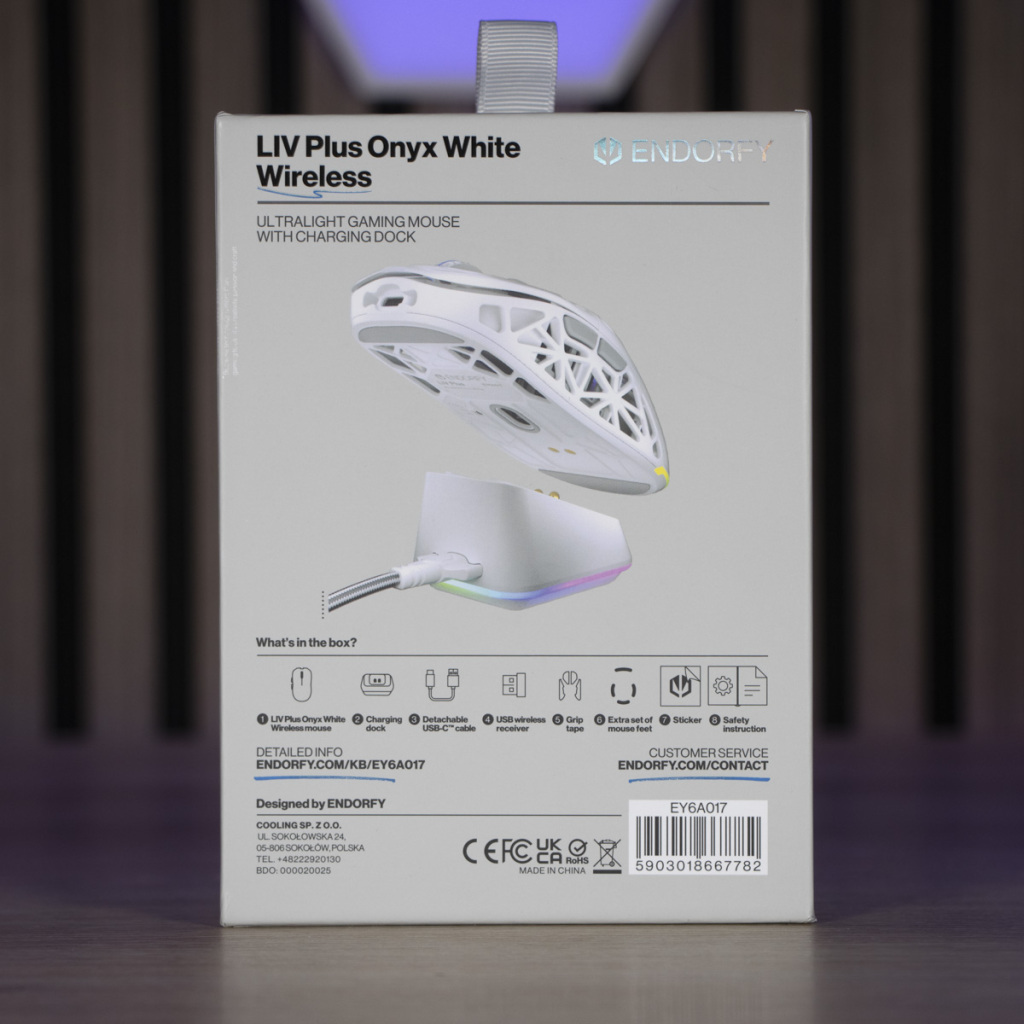ENDORFY LIV Plus Wireless Onyx White emballage arrière