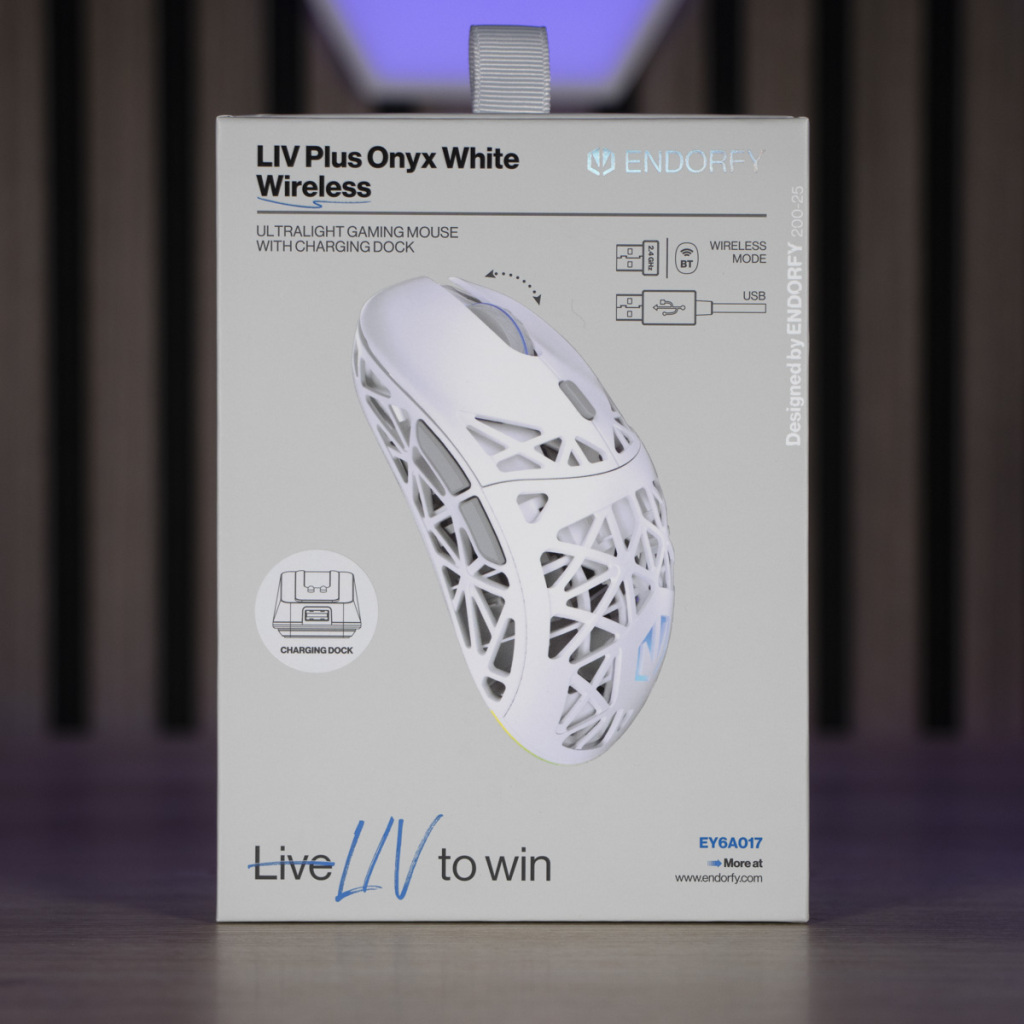 ENDORFY LIV Plus Wireless Onyx White emballage avant