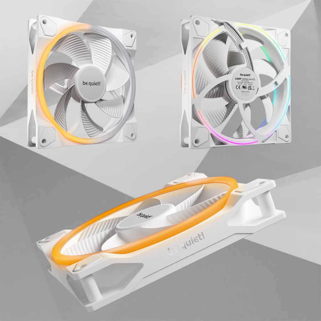 be quiet! lance les ventilateurs Light Wings Reverse à flux inversé au design ARGB 3 Light Wings Reverse 140 white