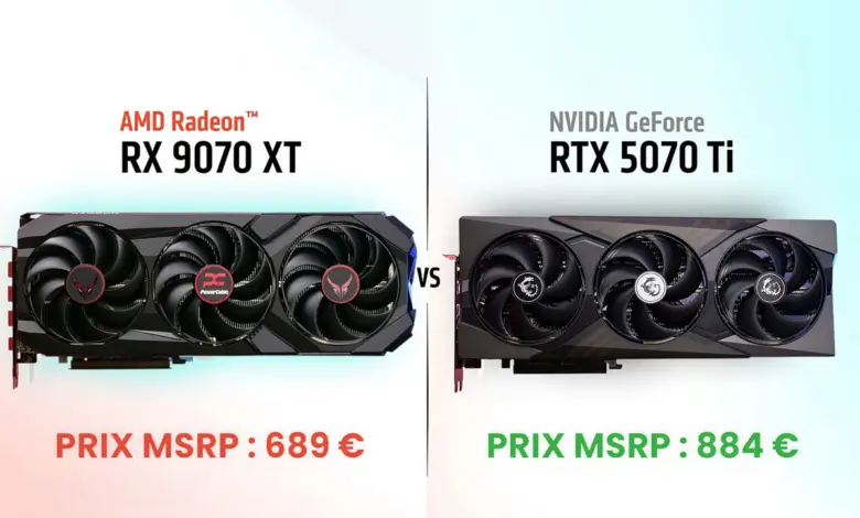RX 9070 XT VS RTX 5070 Ti test complet