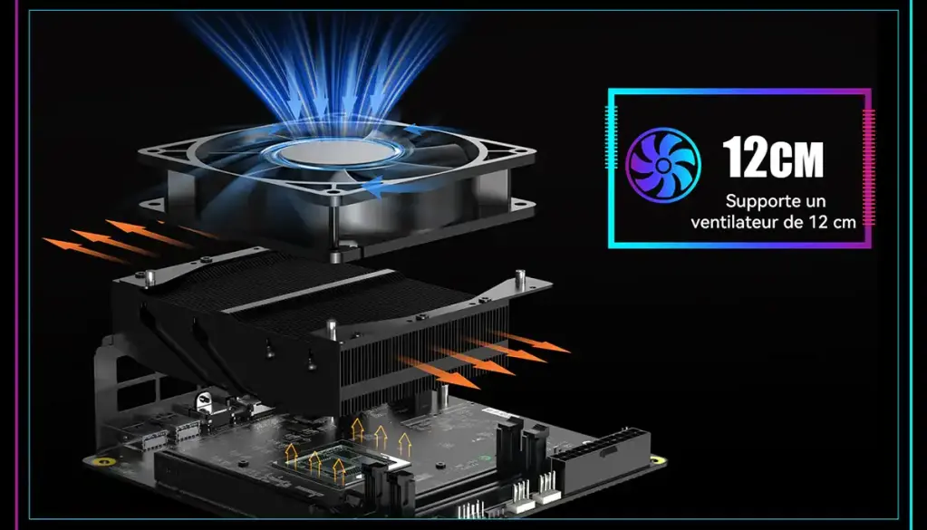 Minisforum BD790i X3D, carte mère ITX + Ryzen 9 7945HX3D soudé 3 carte mere minisforum bd790i x3d cooling