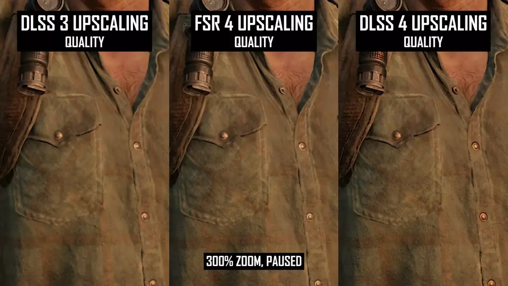 Test AMD FSR 4 vs NVIDIA DLSS 4 : TechSpot dévoile des performances impressionnantes en 1440p 7 dlss4 vs fsr 4 vs fsr 3 upscaling