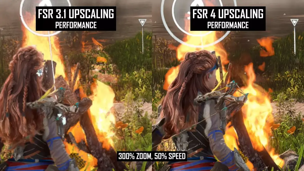 Test AMD FSR 4 vs NVIDIA DLSS 4 : TechSpot dévoile des performances impressionnantes en 1440p 6 fsr 4 vs fsr 3 upscaling
