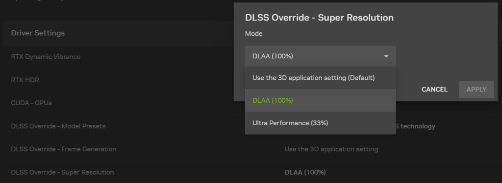 DLSS Override NVIDIA : plus de contrôle pour les joueurs dans la nouvelle mise à jour 3 nvidia dlaa nvidia app override setup