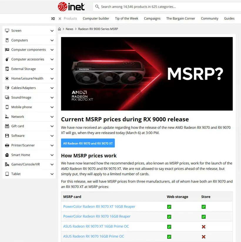 Les détaillants anticipent une hausse des prix des Radeon RX 9070 après les premières livraisons au prix MSRP 2 rx 9070 Msrp
