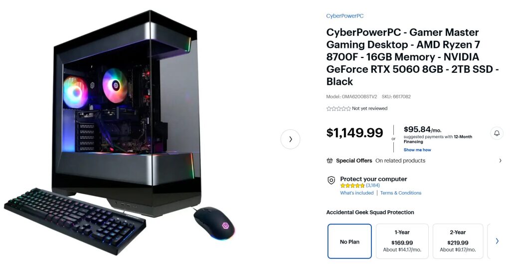 NVIDIA GeForce RTX 5060 Ti : Lancement, prix, specs et premiers PC équipés 4 CyberPowerPC Gamer Master RTX 5060 Best Buy (1)