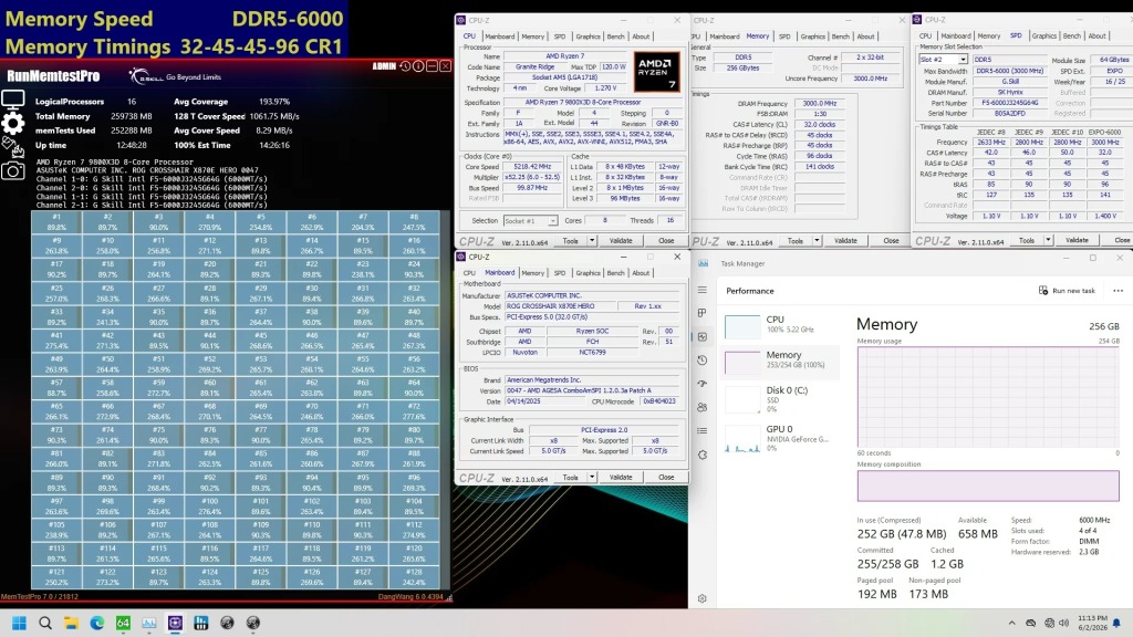 G.SKILL dévoile le tout premier kit mémoire DDR5 U-DIMM de 256 Go à 6000 MHz CL32 2 GSKILL 256 go 6000 cl32 03