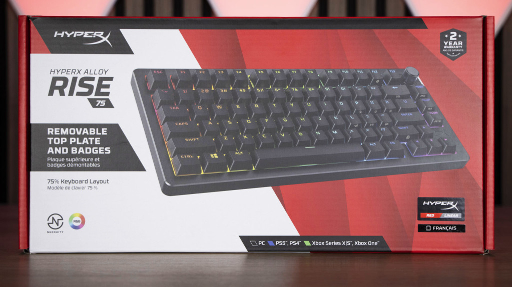 HyperX Alloy Rise 75 emballage face avant