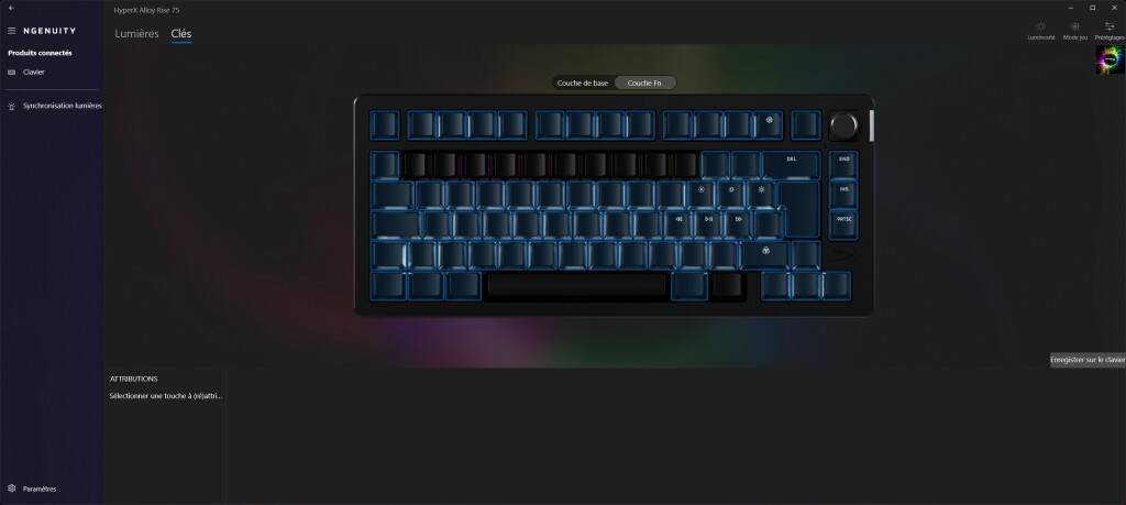 HyperX Alloy Rise 75 logiciel macros touche FN