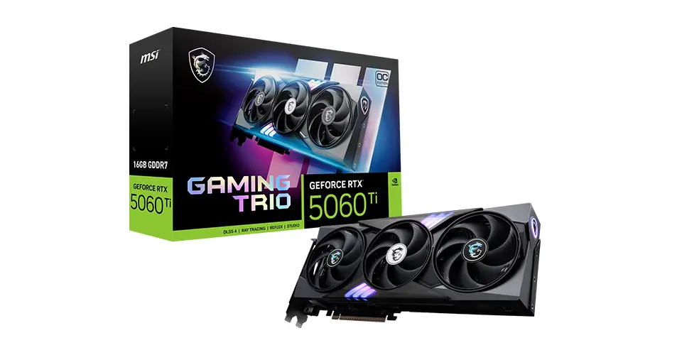 MSI GeForce RTX 5060 : cinq séries, un même moteur Blackwell 3 MSI GeForce RTX 5060 ti GAMING TRIO