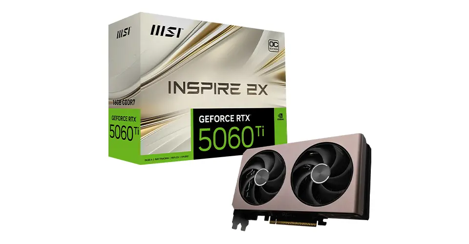 MSI GeForce RTX 5060 : cinq séries, un même moteur Blackwell 6 MSI GeForce RTX 5060 ti INSPIRE