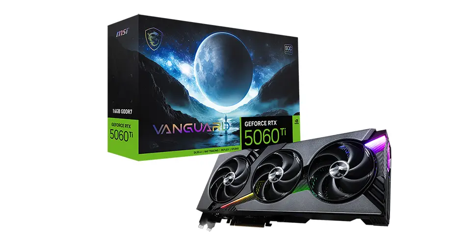 MSI GeForce RTX 5060 : cinq séries, un même moteur Blackwell 2 MSI GeForce RTX 5060 ti VANGUARD