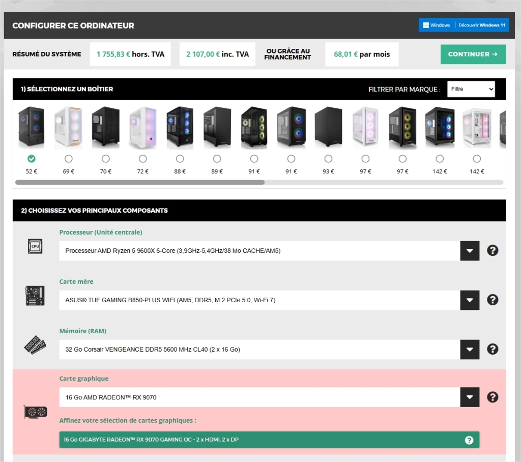 PCSPECIALIST Configurez votre AMD Am5 PC selon vos besoins.