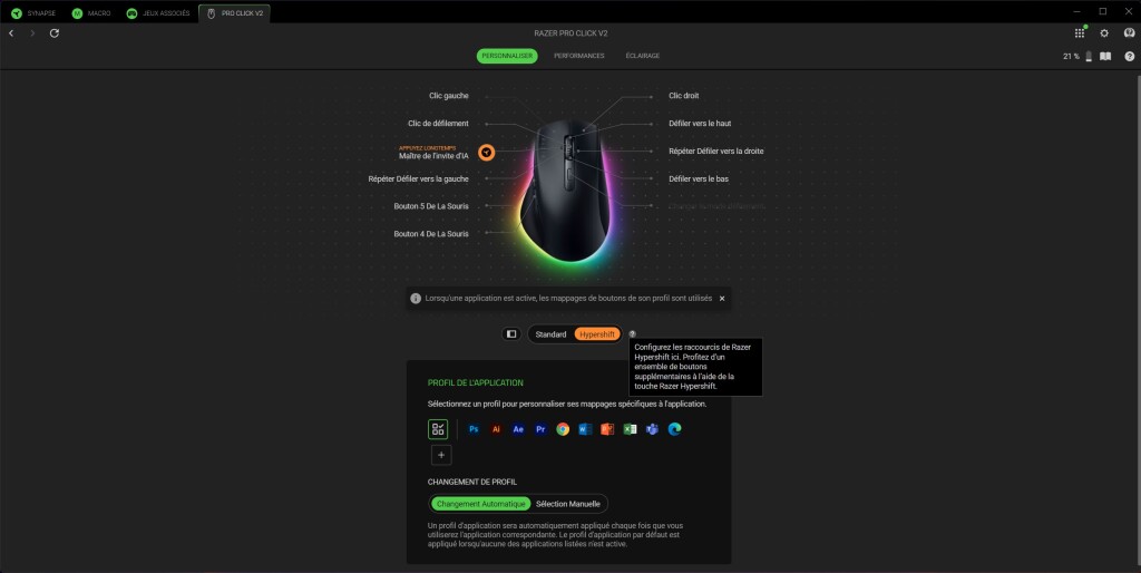 RAZER Pro Click V2 hypershift