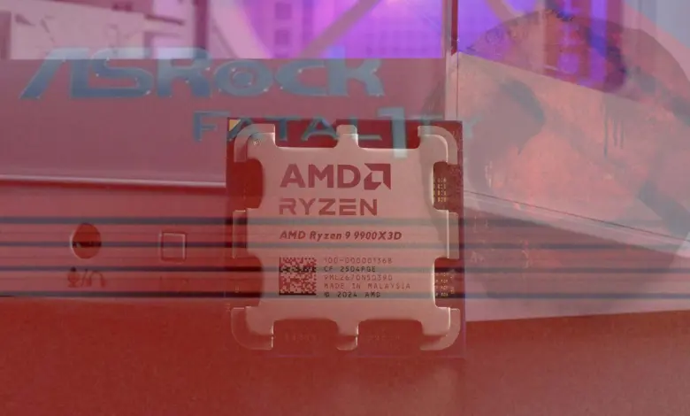 amd ryzen 9 9950x3d die asrock