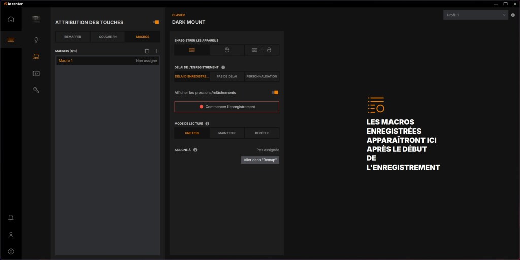 be quiet! Dark Mount logiciel attribution touches macros