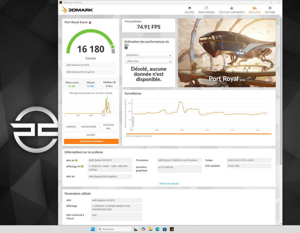 test pcspecialist pc gaming ryzen9000 rx9070 port royal