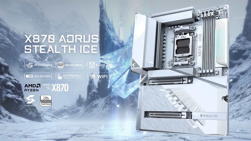 Gigabyte dévoile les nouvelles cartes mères X870 et B850 AORUS STEALTH ICE : du blanc et des performances au rendez-vous 3 AORUS STEALTH ICE X870