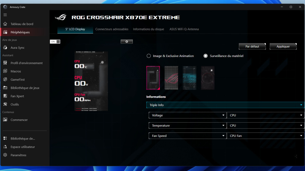 Armoury Crate lcd