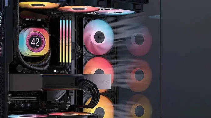 CORSAIR dévoile des boîtiers révolutionnaires et un système de refroidissement optimisé pour les GPU NVIDIA RTX série 50 au Computex 2025 9 CORSAIR COMPUTEX 2025 ventilateurs