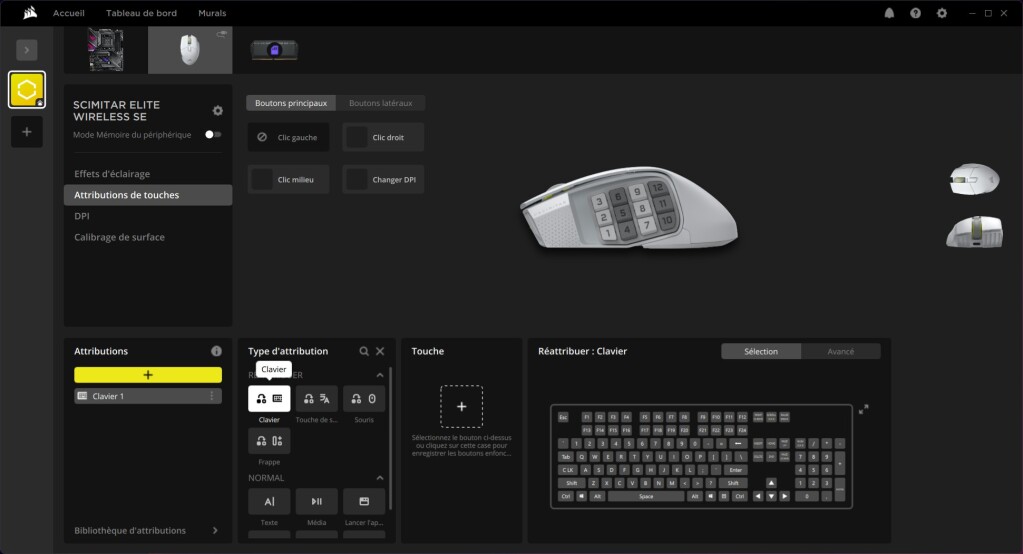 CORSAIR Scimitar Elite Wireless SE attribution touches