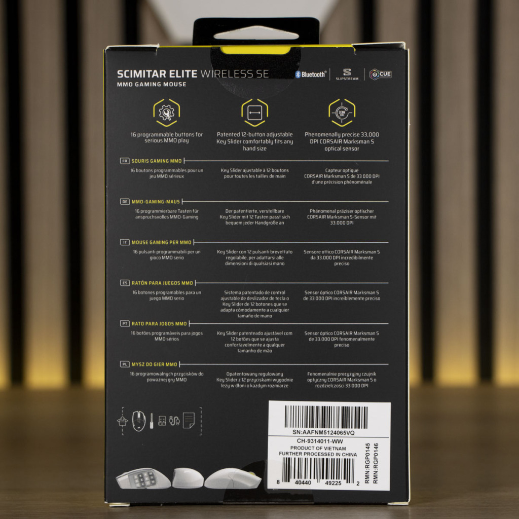 CORSAIR Scimitar Elite Wireless SE emballage arrière