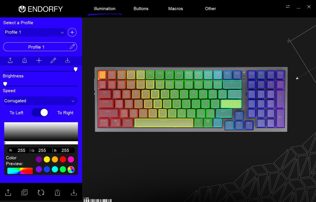 ENDORFY Celeris 1800 logiciel accueil