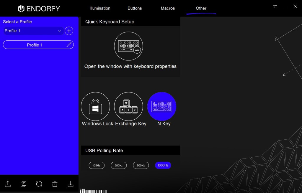 ENDORFY Celeris 1800 logiciel autres fonctions