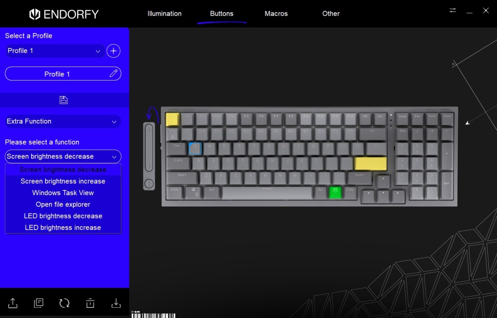 ENDORFY Celeris 1800 logiciel fonction boutons 2